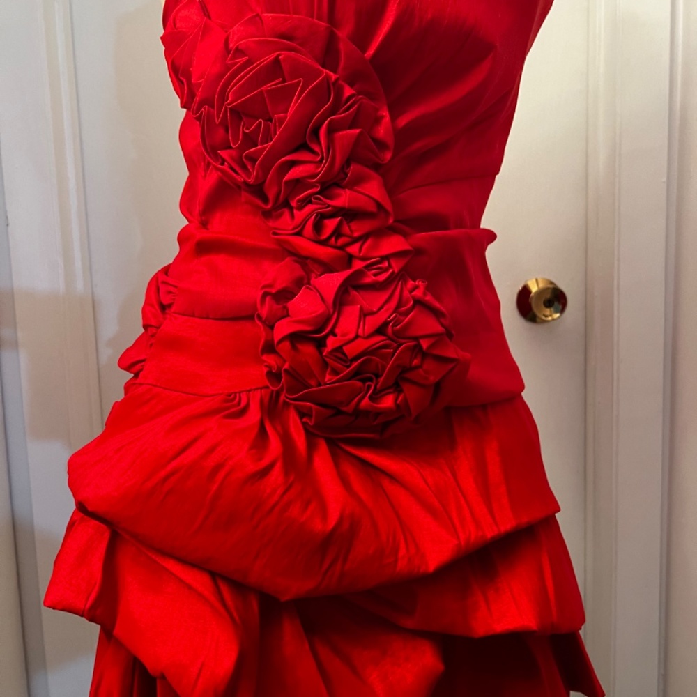 Forever 21 Red Ruched Strapless Bodycon Mini - Picture 13 of 15